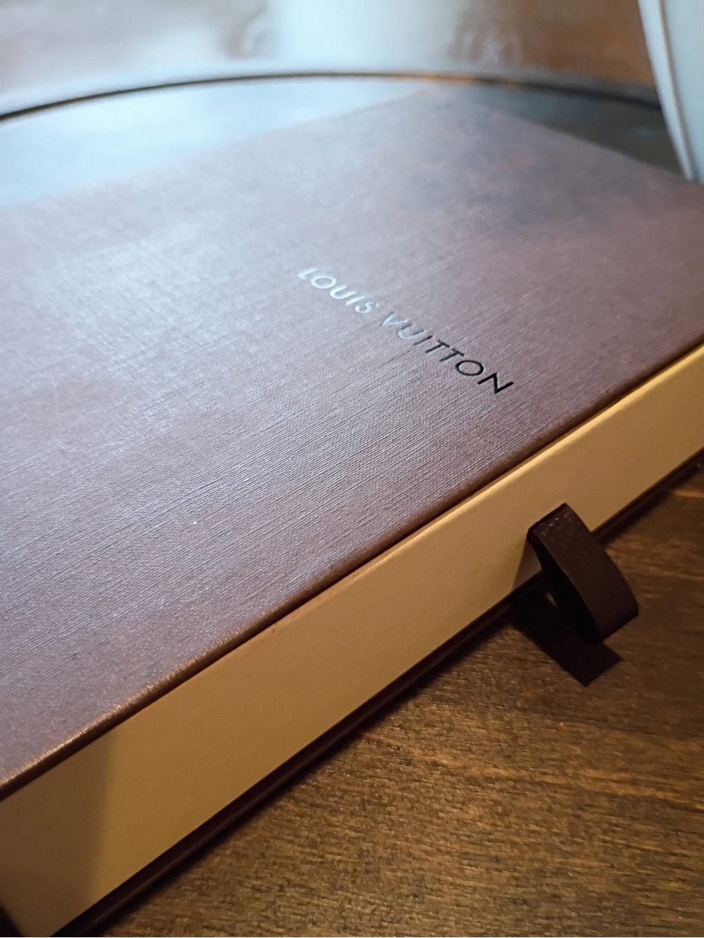 Louis Vuitton Brown and Cream Gift Box with Dark Brown Ribbon